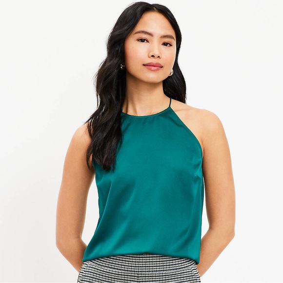 LOFT Lace Back Halter Cami - Picture 3 of 14